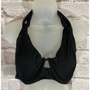 Swimsuits for All Womens Black Halter Bikini Top 14 Underwire Swimwear Vacation